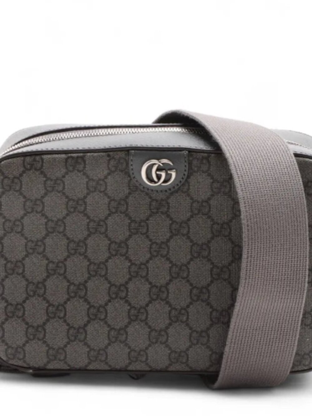 Gucci GG Supreme Leather Shoulder Bag Gray